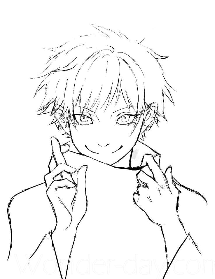 صورة غوجو ساتورو مجانية تلوين