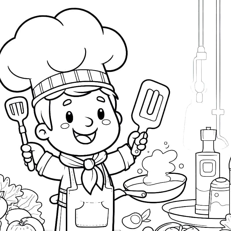 طاهٍ مجاني للأطفال تلوين