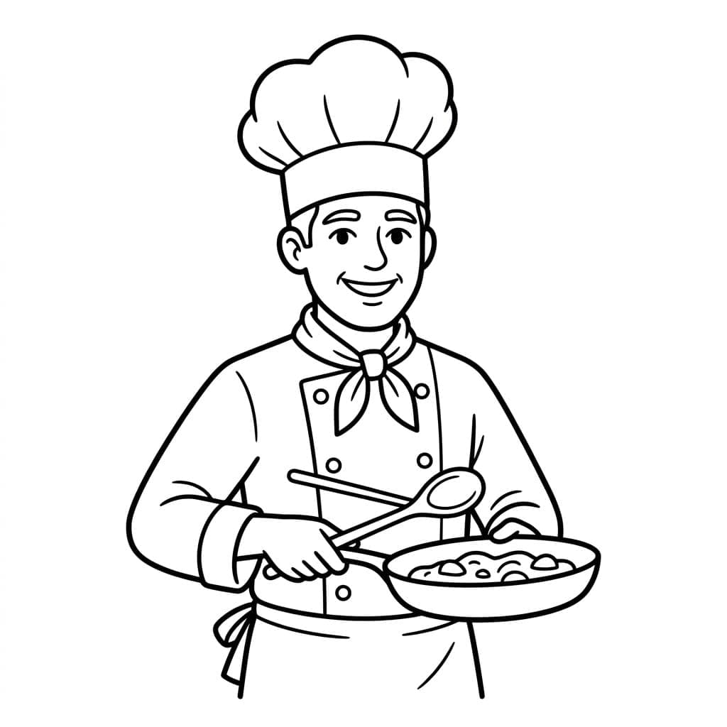 طاهٍ يخلط الطعام تلوين