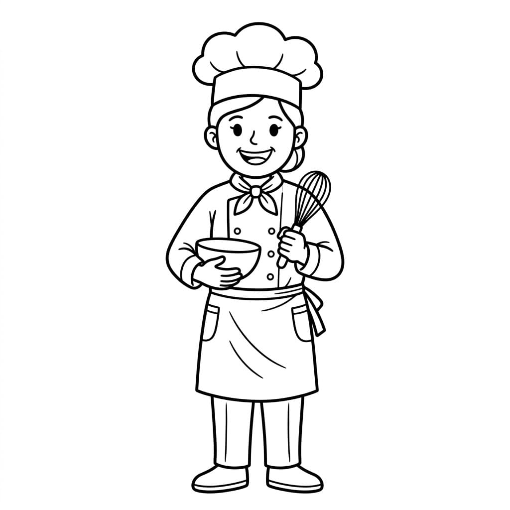 طاهية صغيرة للطباعة مجاناً تلوين