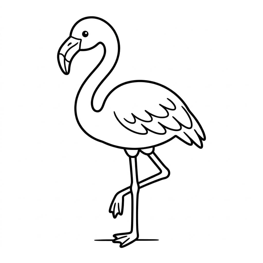 طائر الفلامنجو الواقف تلوين