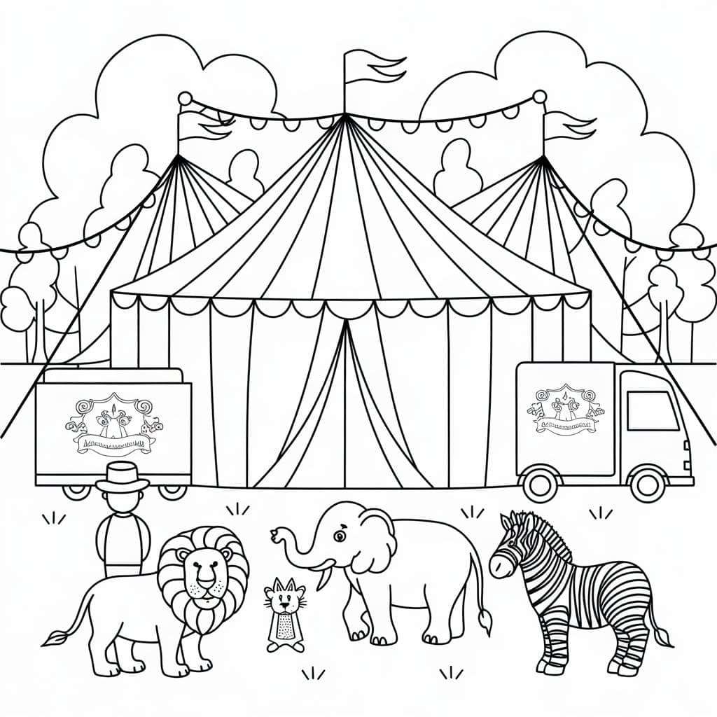 طباعة سيرك مجانية تلوين