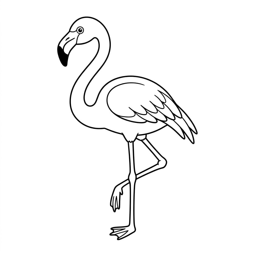 طيور الفلامنجو على البحيرة تلوين