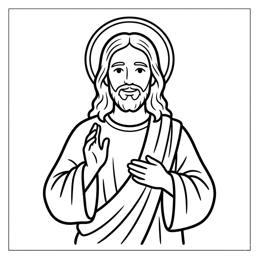 وجه يسوع الكريم تلوين