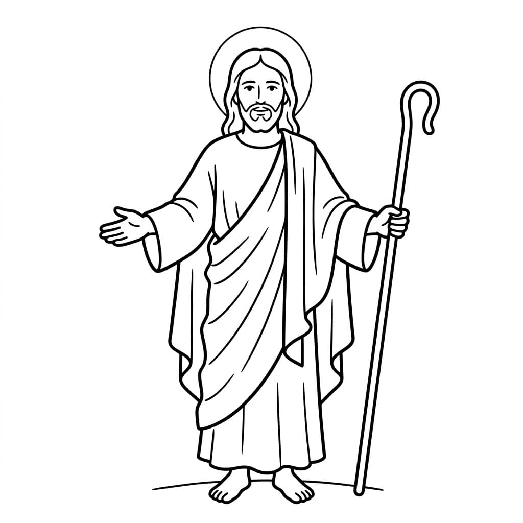 يسوع الراعي الصالح تلوين