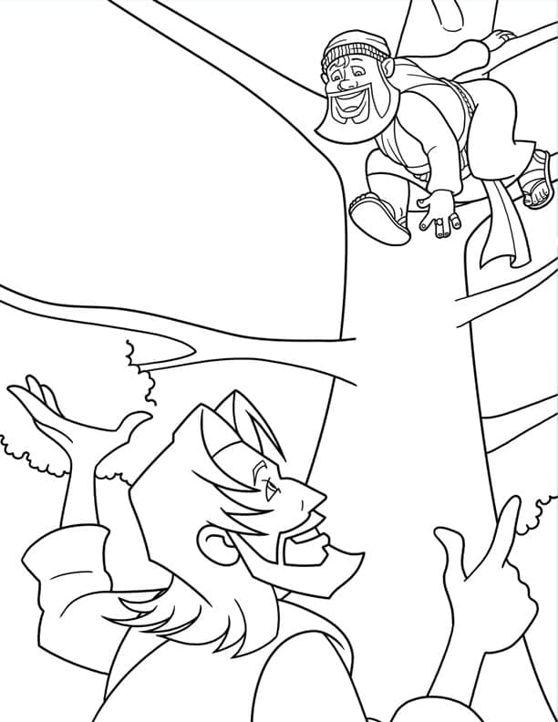 يسوع وزكا تلوين