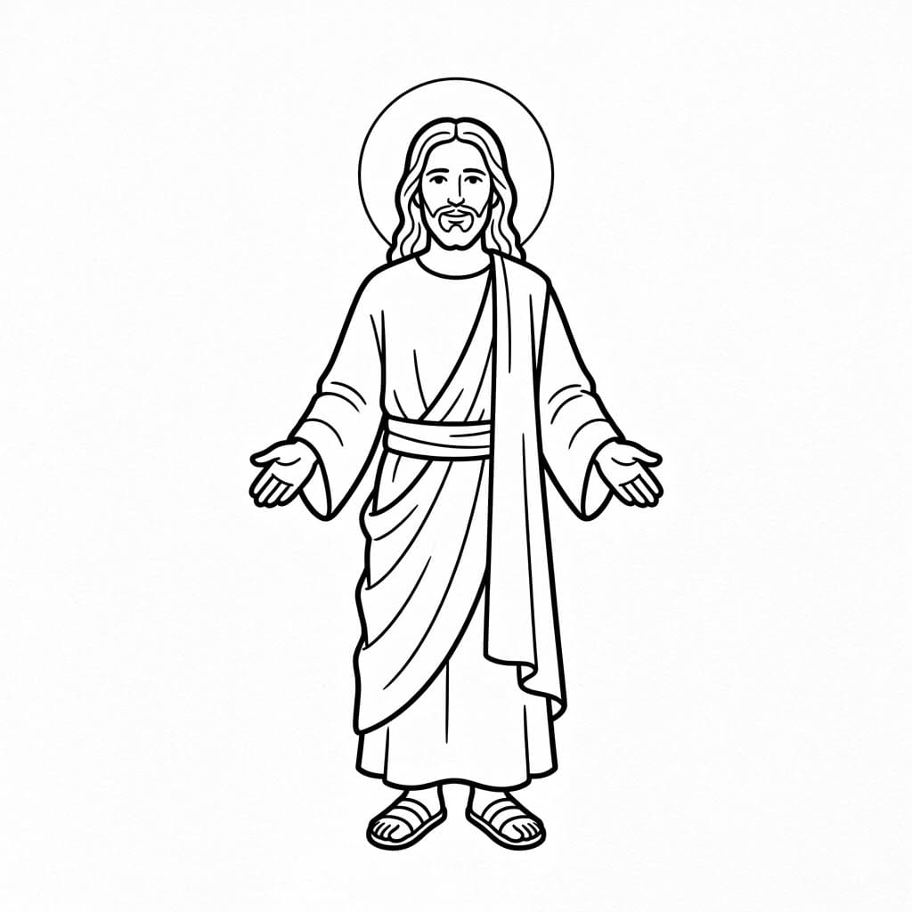 يسوع ينشر السلام تلوين