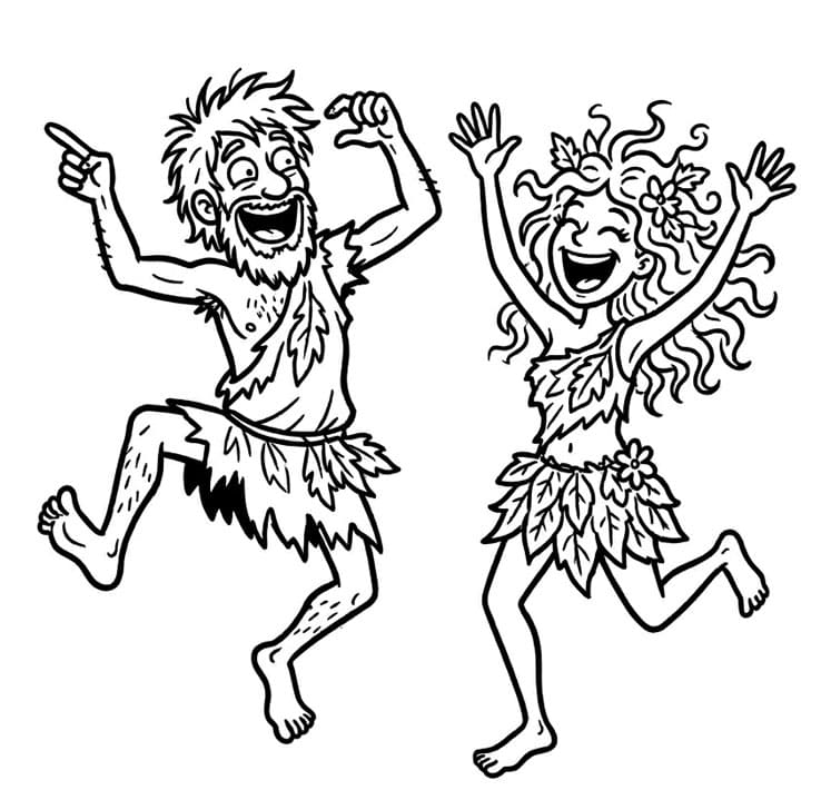 آدم وحواء مجنونان تلوين