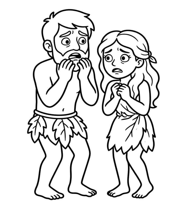 آدم وحواء مخيفان تلوين