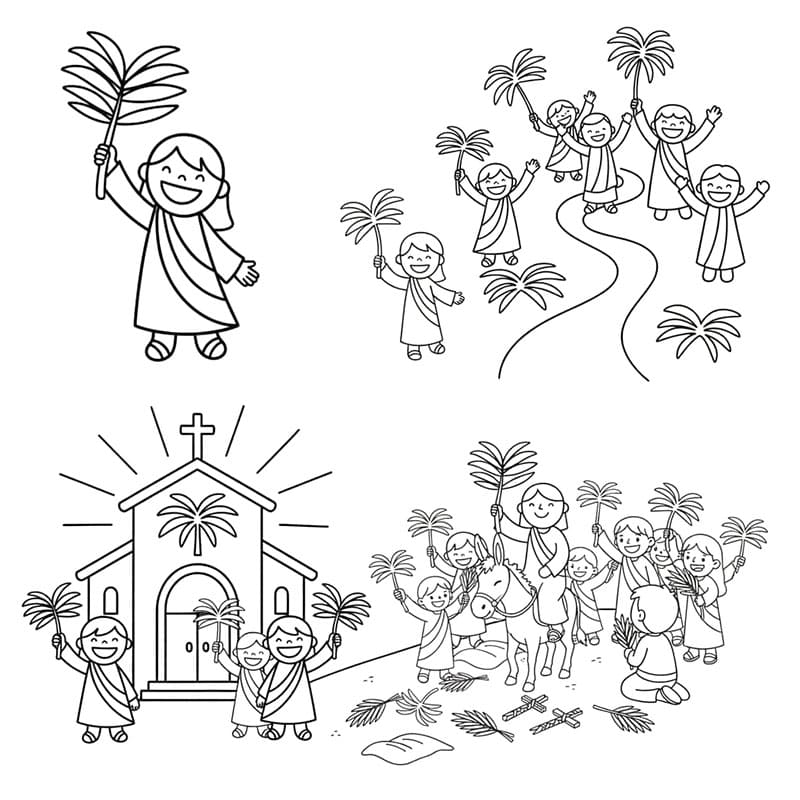 أحد الشعانين يوم جميل جداً تلوين