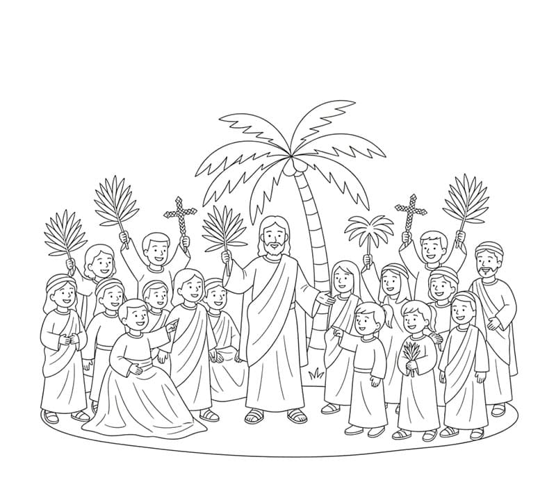 أحد الشعانين يوم بهيج للغاية تلوين