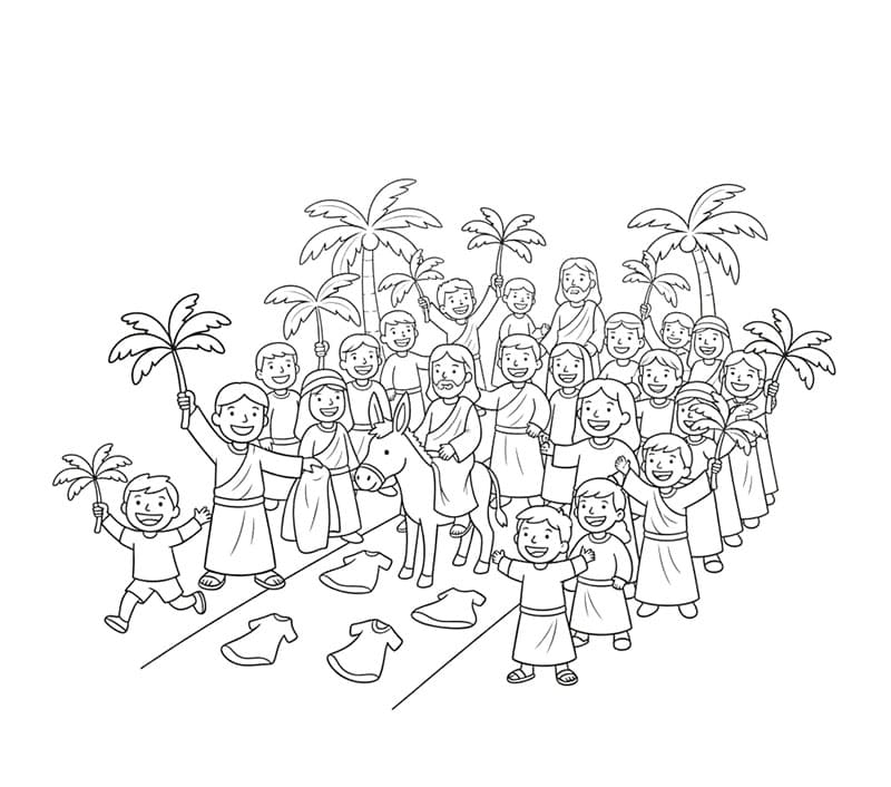 أحد الشعانين البسيط تلوين