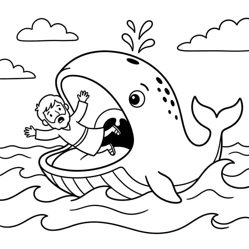 الحوت اللطيف ينقذ يونان تلوين