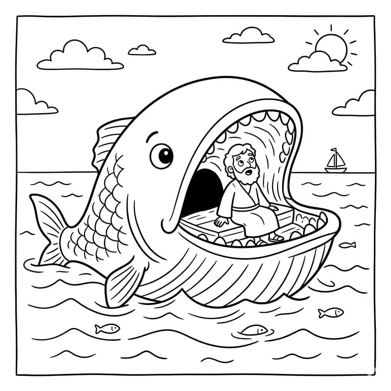 الحوت يصعد بيونان بسلام تلوين