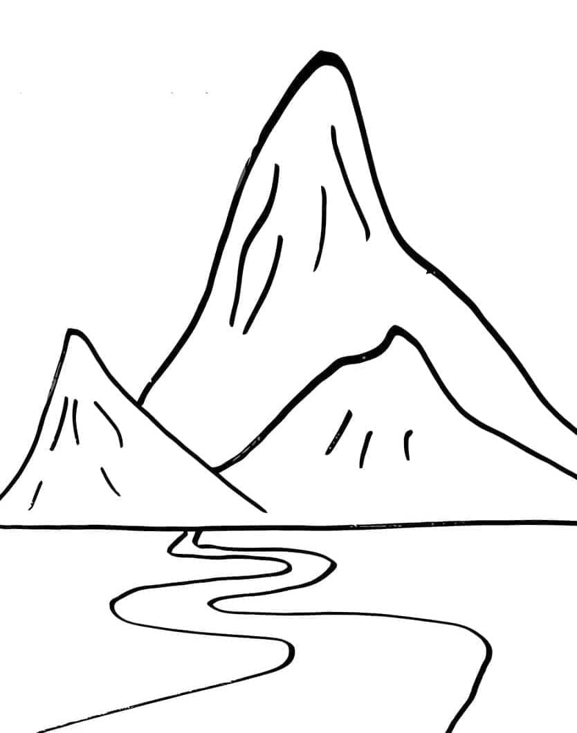 الجبال سهلة ومجانية تلوين
