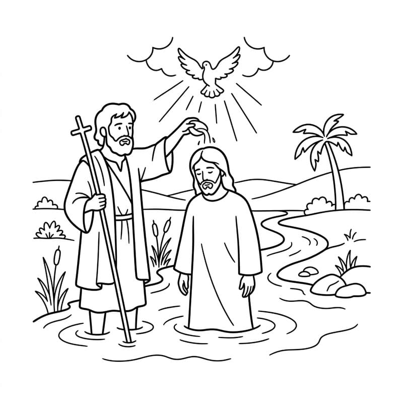 المعمودية الإلهية بالحضور تلوين