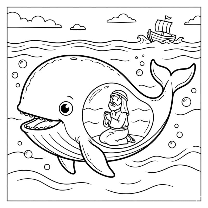 الرحلة العجيبة داخل الحوت تلوين