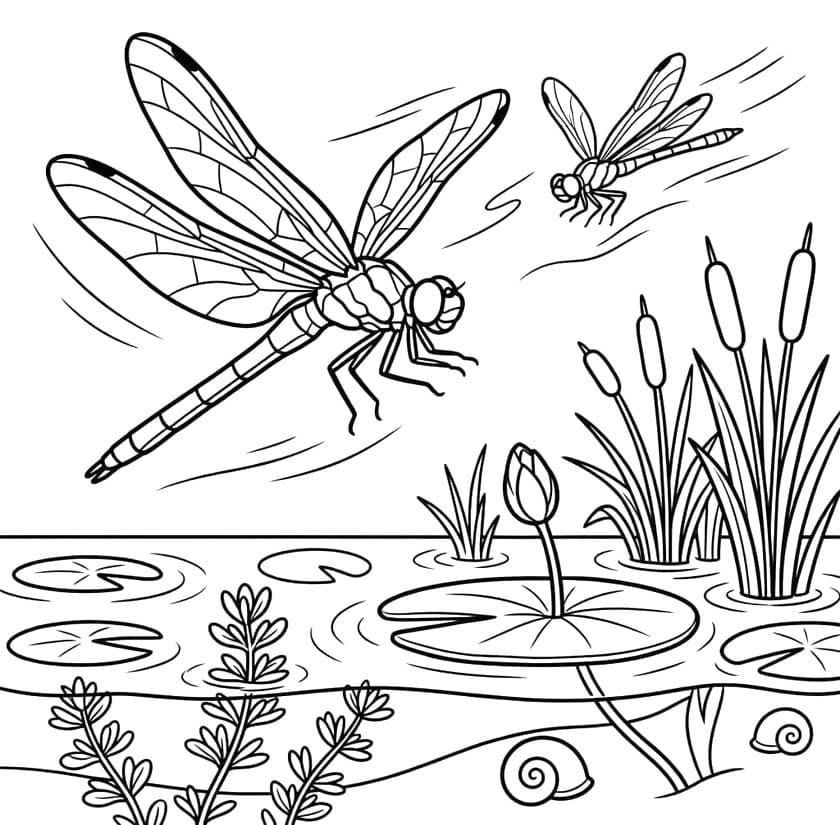 اليعسوب المائي تلوين