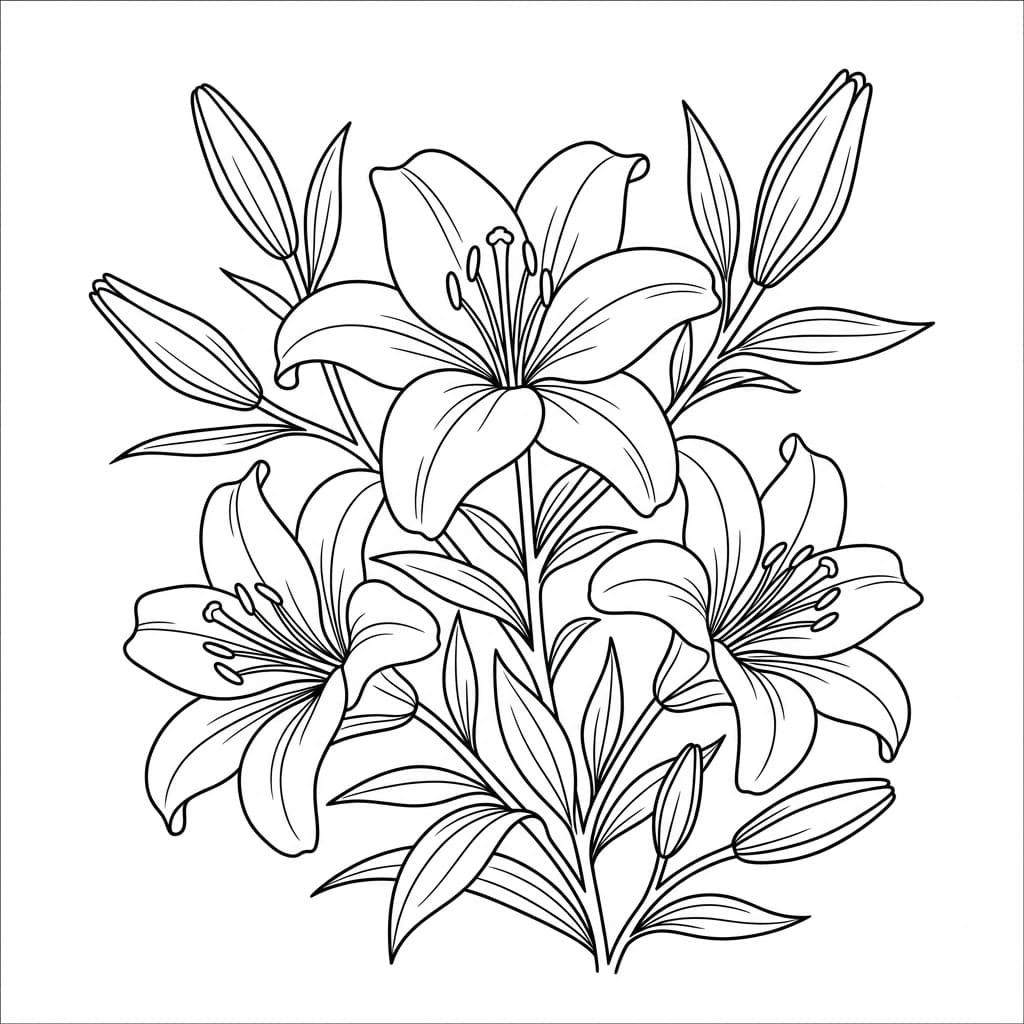 الزنبق الكثيف تلوين