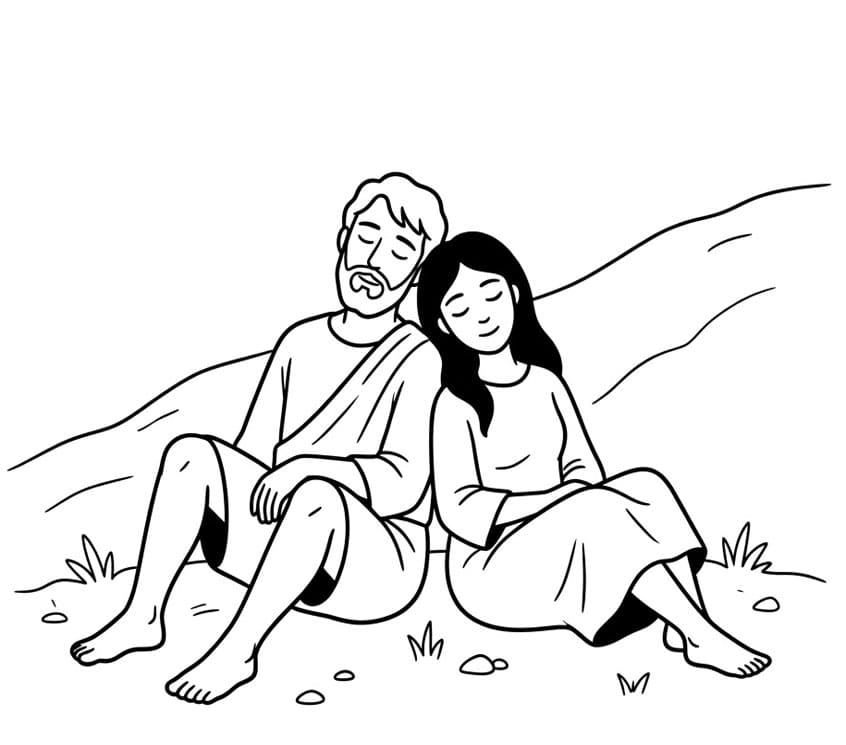 ارقد بسلام يا آدم وحواء تلوين