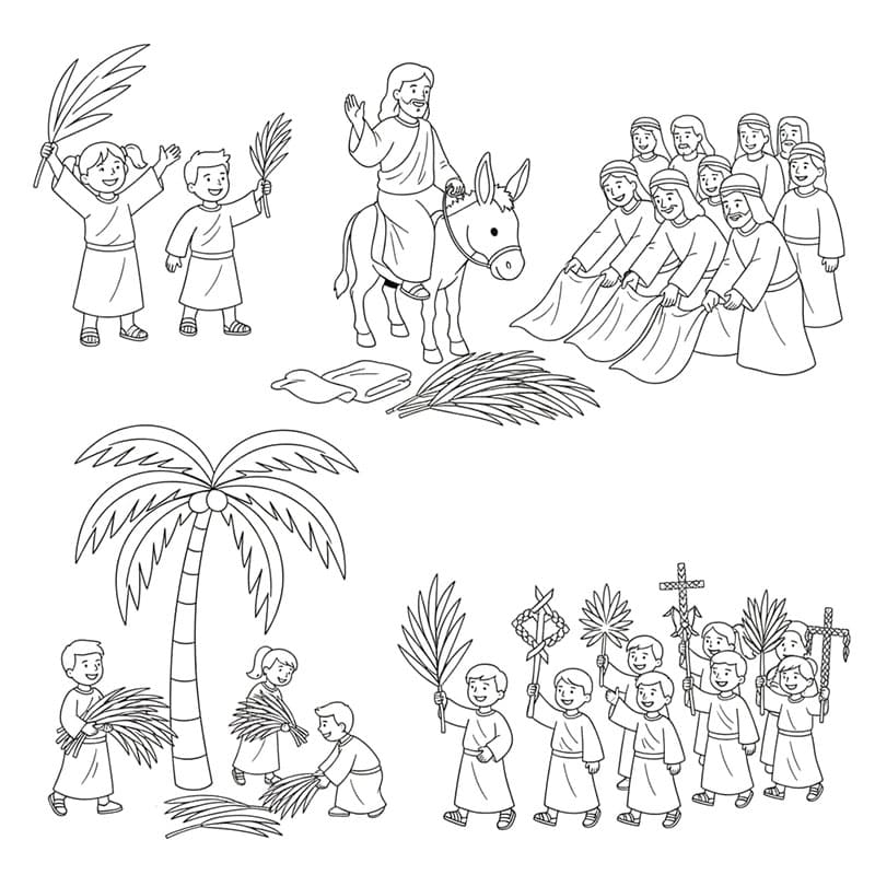 أساسيات أحد الشعانين تلوين