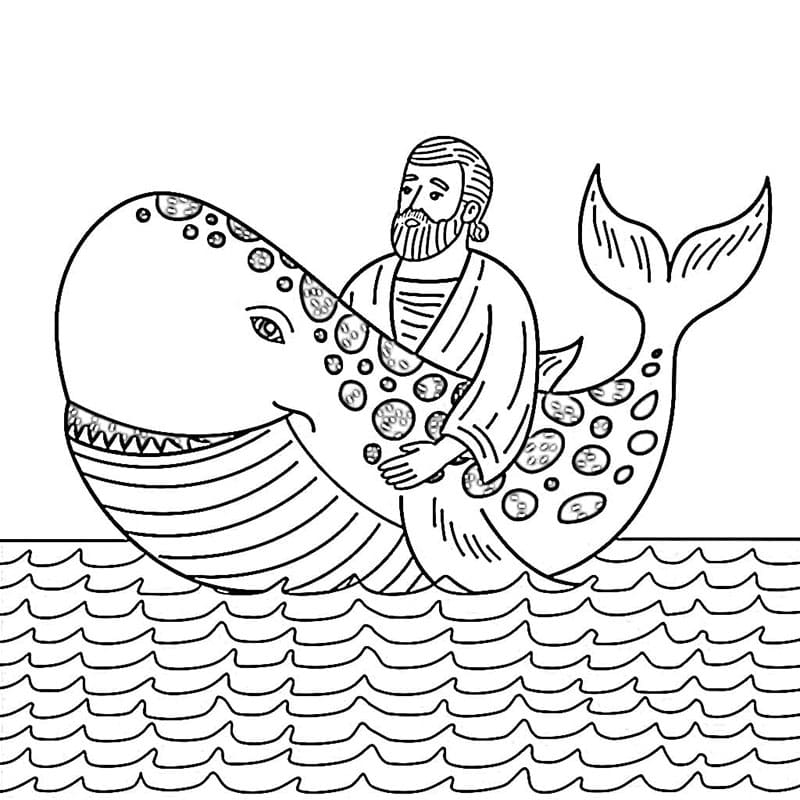 آيات من الكتاب المقدس عن يونان والحوت تلوين