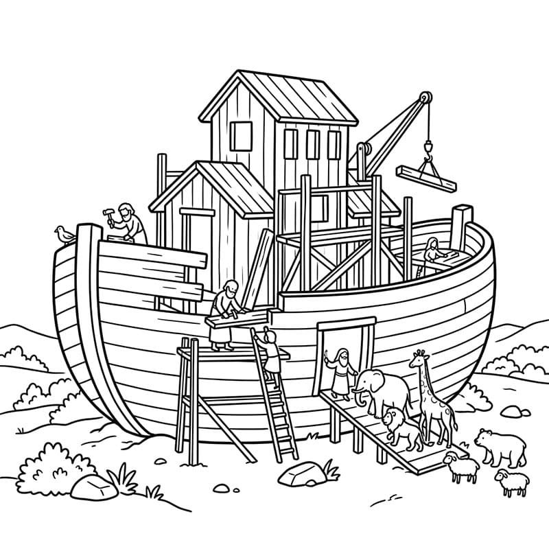 بناء سفينة نوح تلوين