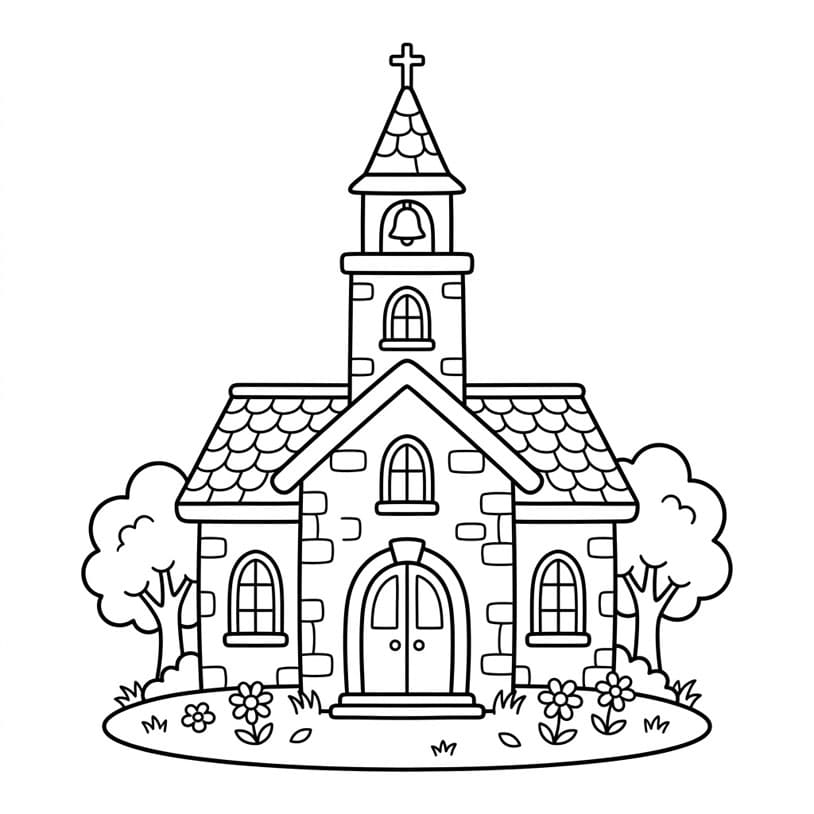 عمارة الكنيسة الكلاسيكية تلوين