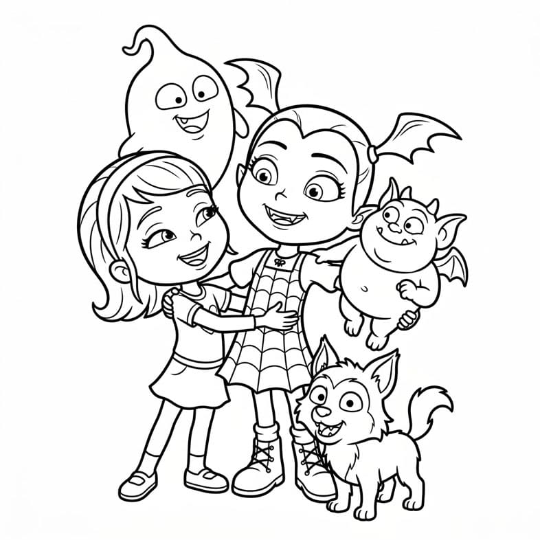 فامبيرينا وصديقتها سعيدتان تلوين