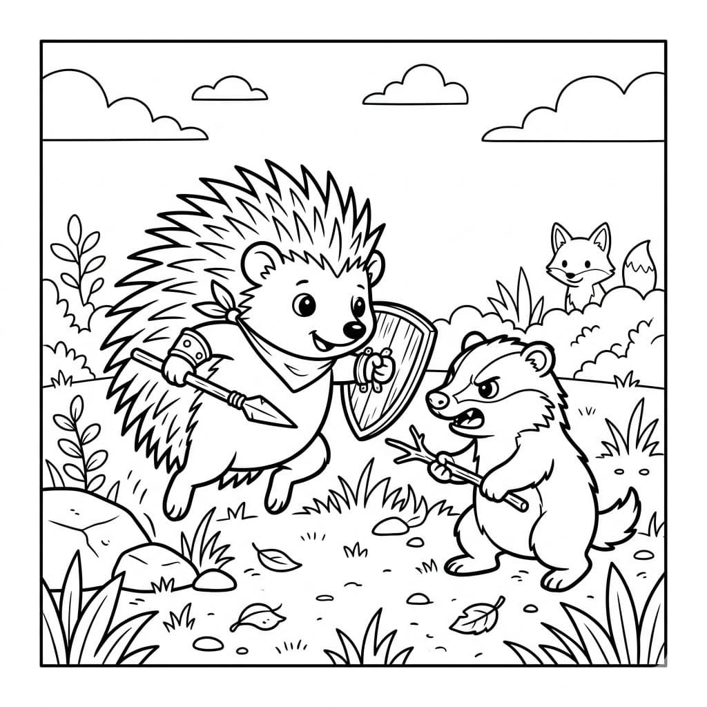 قنفذ قوي تلوين