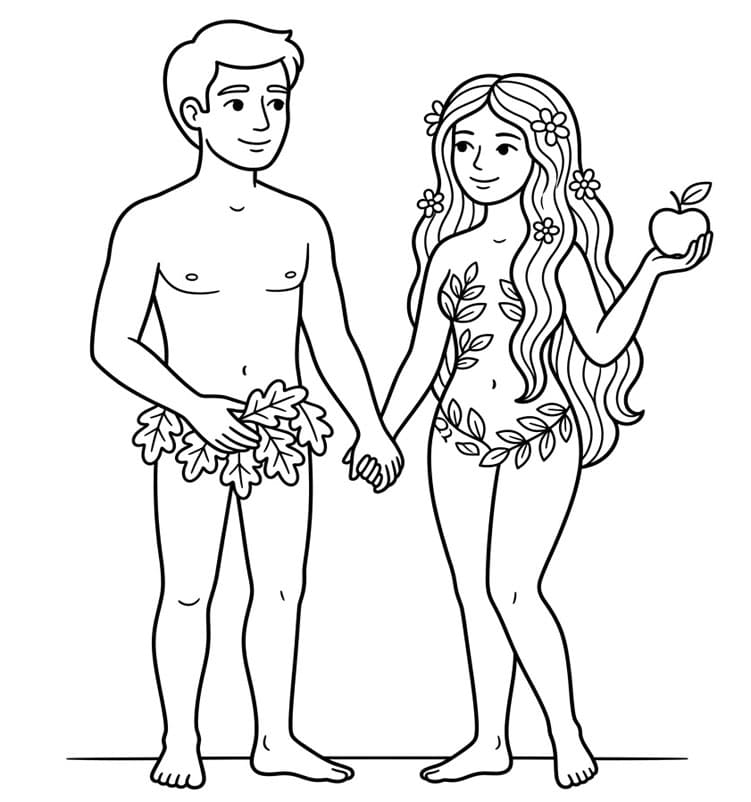 آدم وحواء تلوين