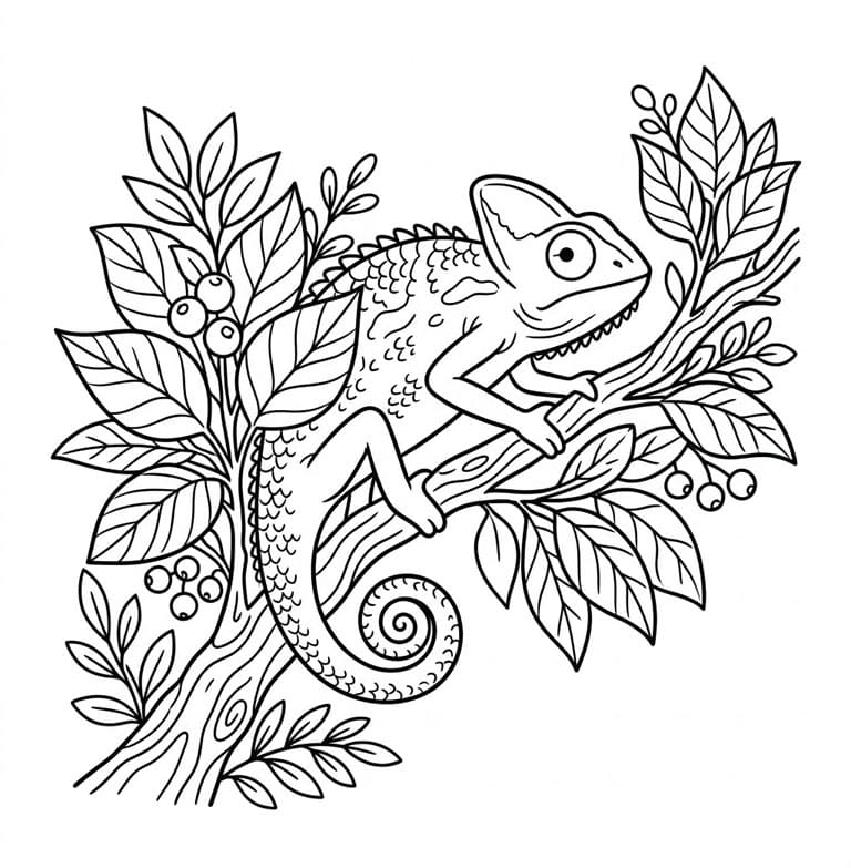 حرباء في الأدغال تلوين