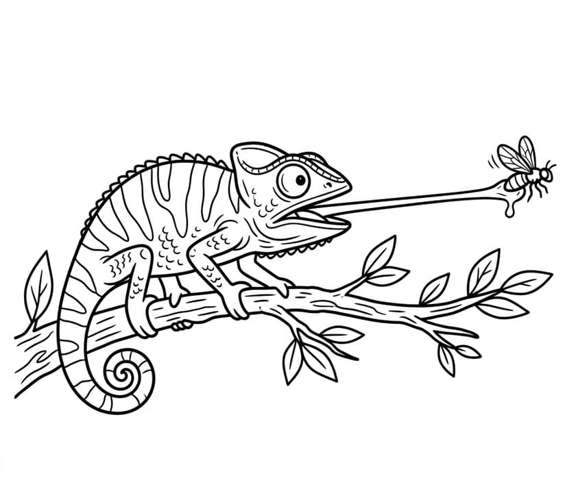 حرباء تصطاد تلوين