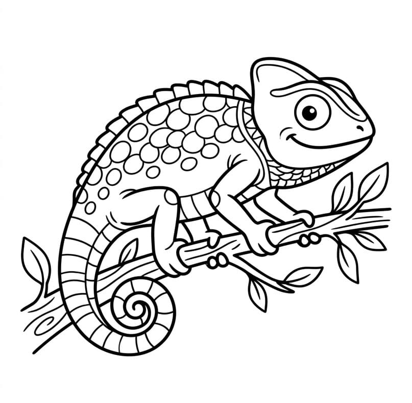 حرباء ملتفة الذيل تلوين