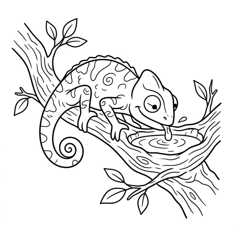 حرباء قرب العش تلوين