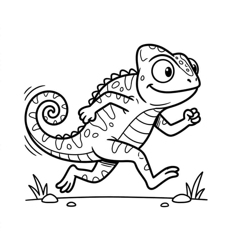 حرباء تركض تلوين