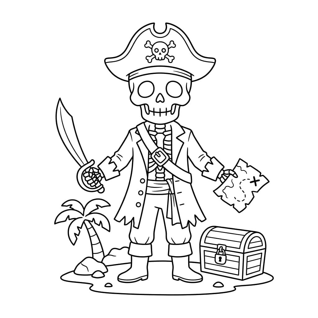 هيكل قرصان تلوين