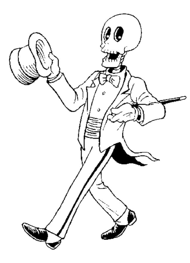 هيكل عظمي قابل للطباعة للأطفال تلوين