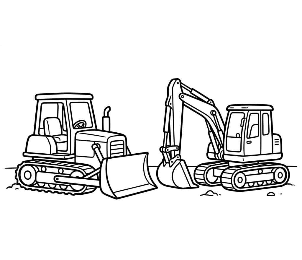 جرافة مع حفارة تلوين