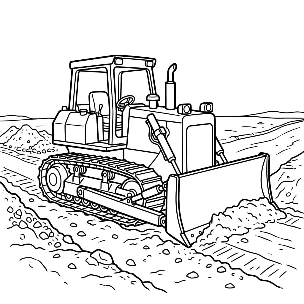 جرافة تشق الطريق تلوين