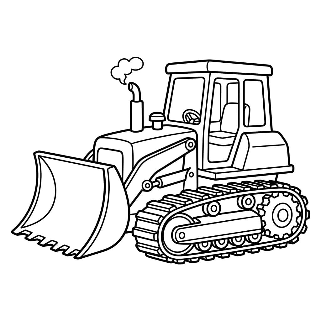 جرافة مع دخان العادم تلوين