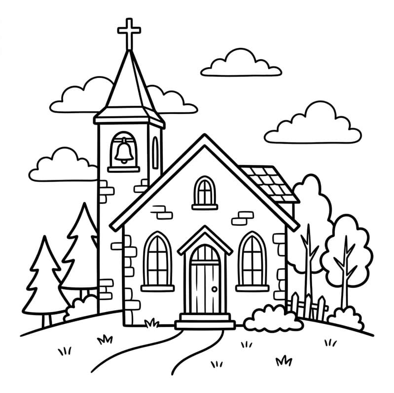 كنيسة الأحلام البيضاء تلوين