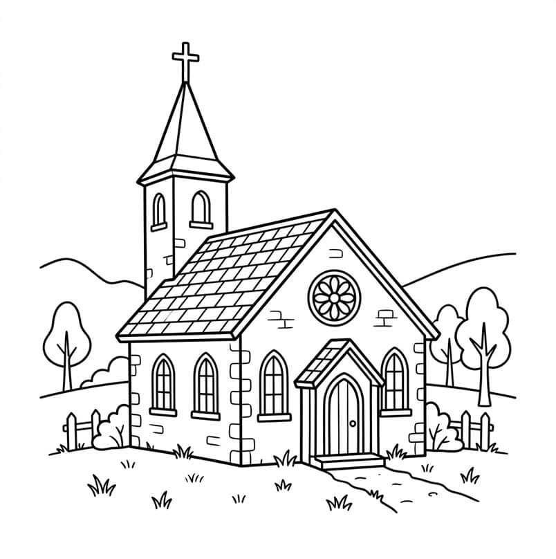 كنيسة التلة الخضراء تلوين