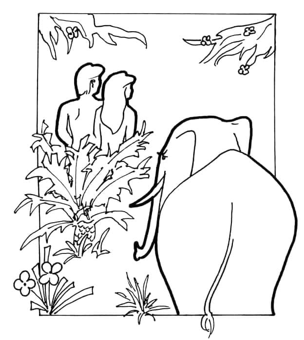 خُلق آدم وحواء تلوين