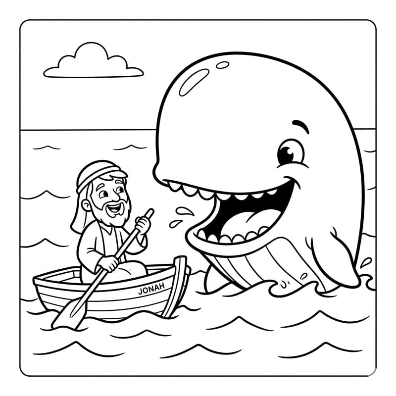 لقاء مفاجئ في عرض البحر تلوين