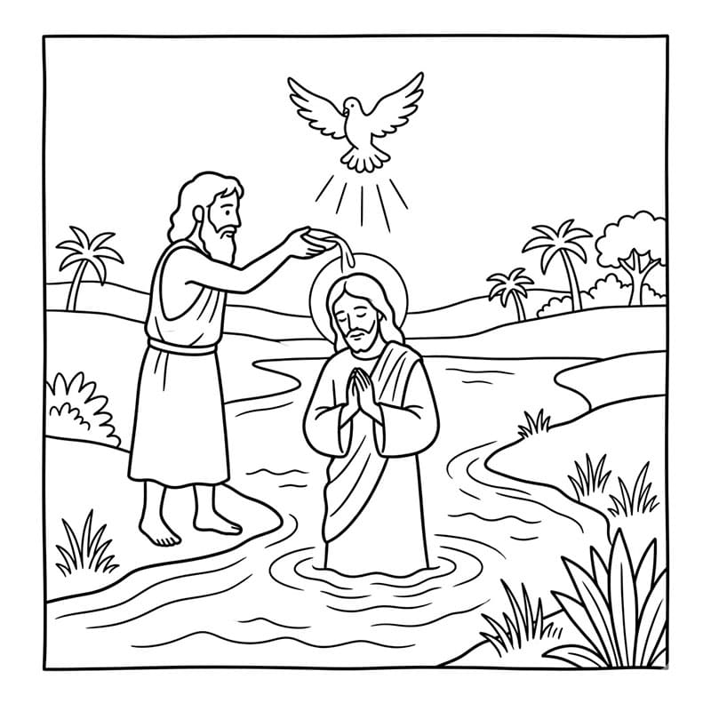 معمودية نهر السلام تلوين