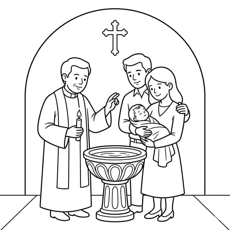 معمودية الأطفال الكلاسيكية تلوين