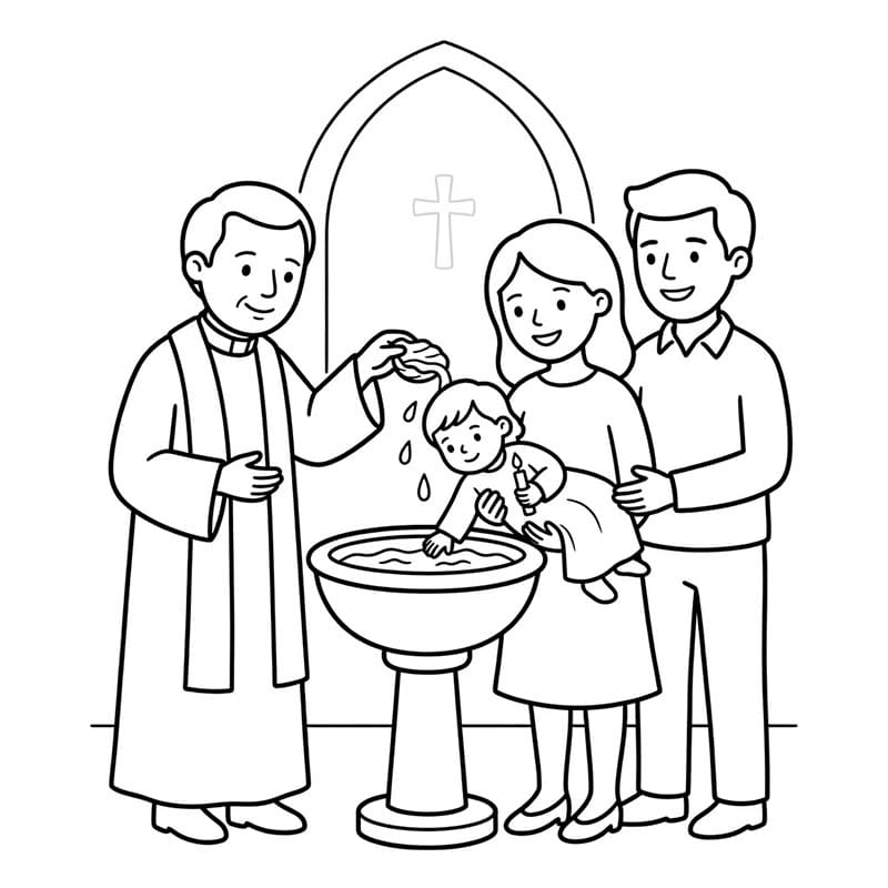 معمودية الإيمان التعبدية تلوين