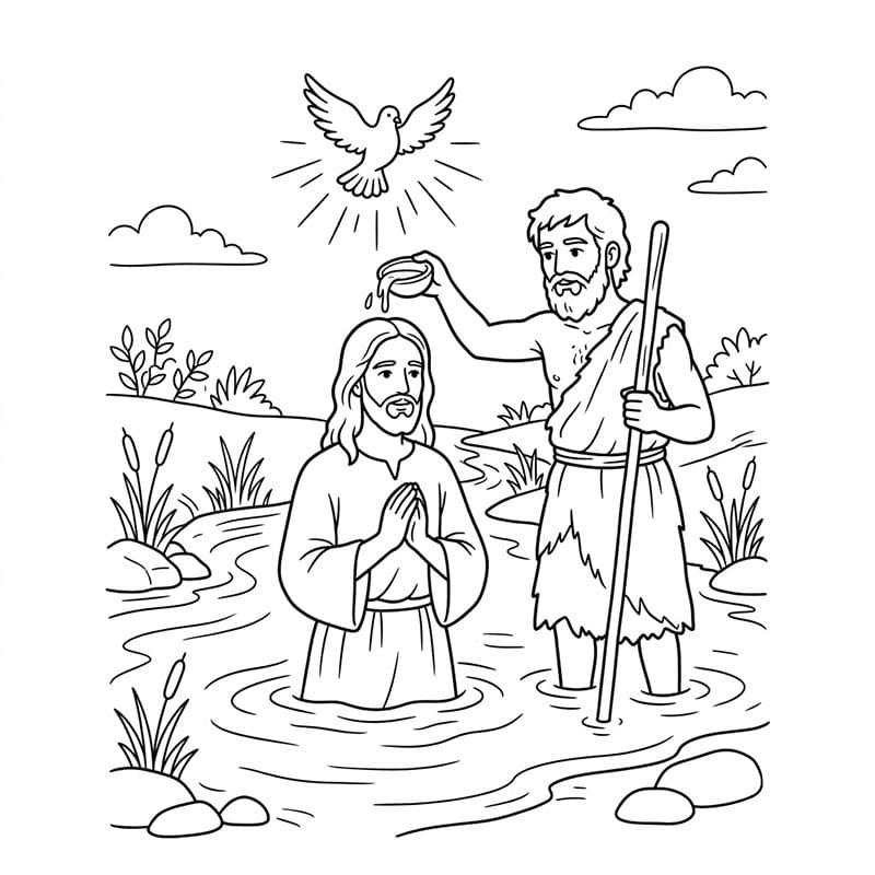 معمودية الإيمان المشرقة تلوين