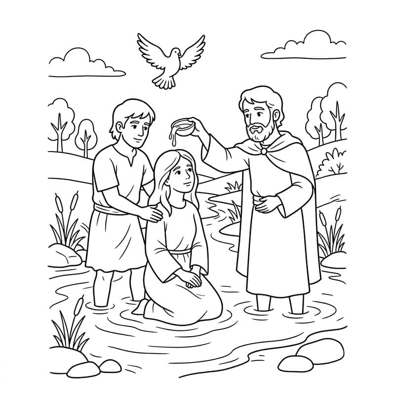 معمودية رمزية للولادة الجديدة تلوين